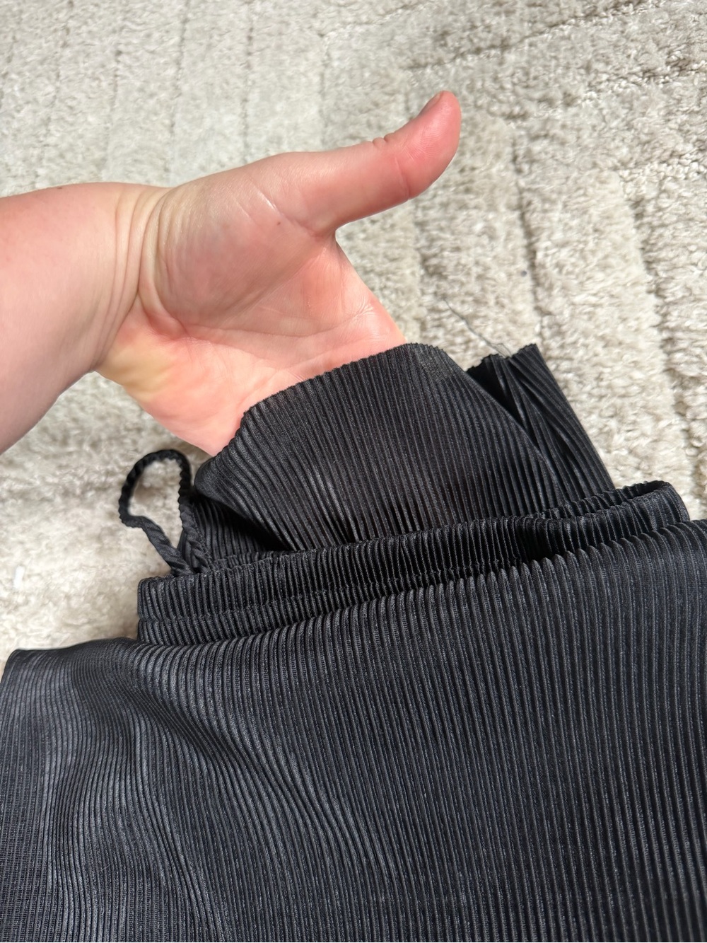 Women's Black Ribbed Drawstring Joggers - Picture 5 of 9